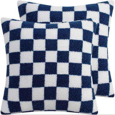 Navy plaid pillow discount covers